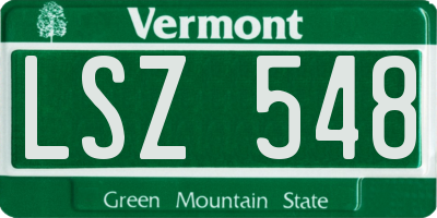 VT license plate LSZ548