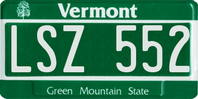 VT license plate LSZ552
