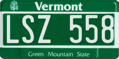 VT license plate LSZ558