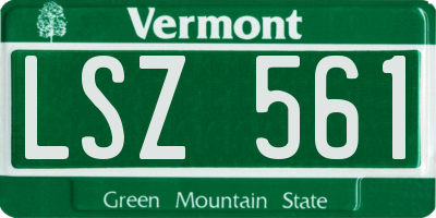 VT license plate LSZ561