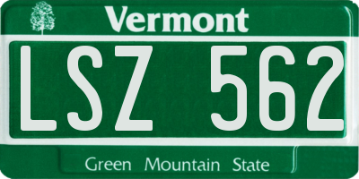 VT license plate LSZ562