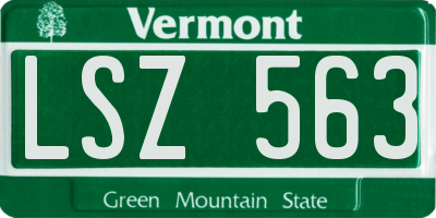 VT license plate LSZ563