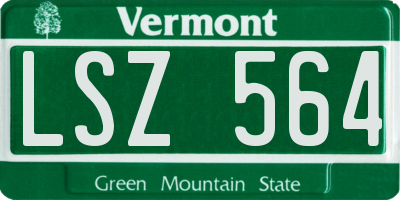 VT license plate LSZ564