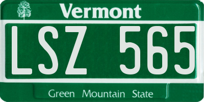 VT license plate LSZ565