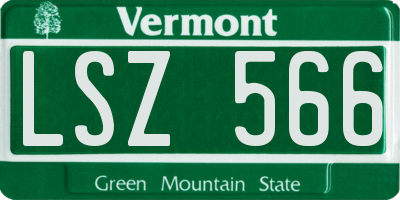 VT license plate LSZ566