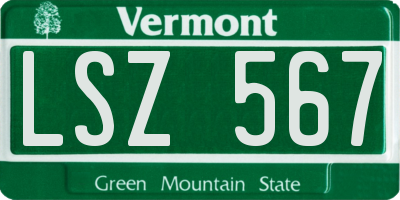 VT license plate LSZ567