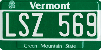 VT license plate LSZ569