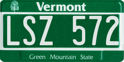 VT license plate LSZ572