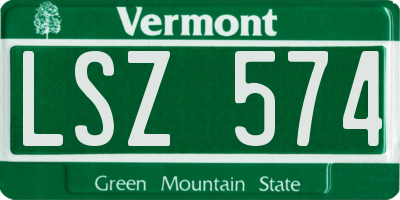VT license plate LSZ574