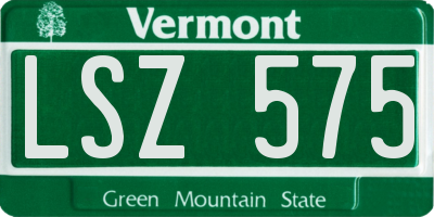 VT license plate LSZ575