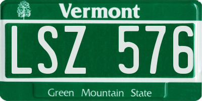 VT license plate LSZ576