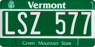 VT license plate LSZ577