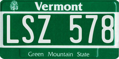 VT license plate LSZ578