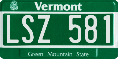 VT license plate LSZ581