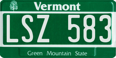 VT license plate LSZ583