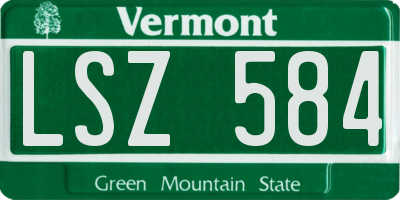 VT license plate LSZ584