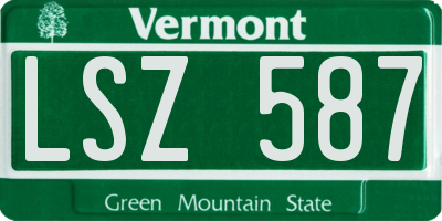 VT license plate LSZ587