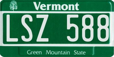VT license plate LSZ588