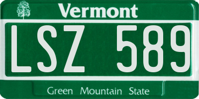 VT license plate LSZ589