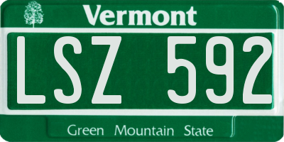 VT license plate LSZ592