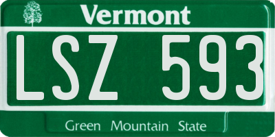 VT license plate LSZ593
