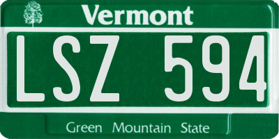 VT license plate LSZ594