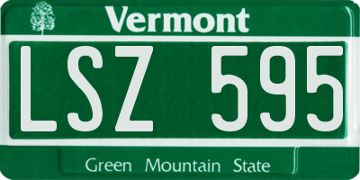 VT license plate LSZ595
