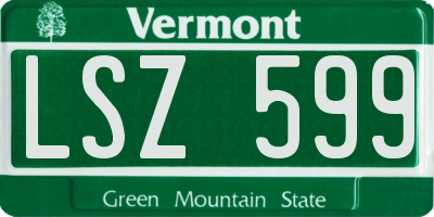 VT license plate LSZ599
