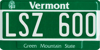 VT license plate LSZ600