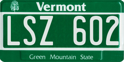 VT license plate LSZ602
