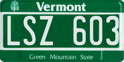 VT license plate LSZ603