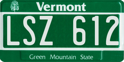 VT license plate LSZ612