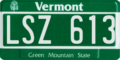 VT license plate LSZ613