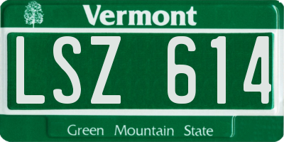 VT license plate LSZ614