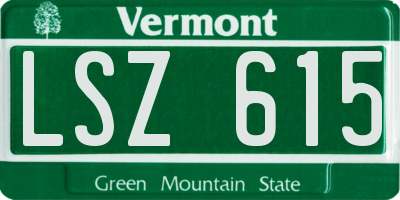 VT license plate LSZ615