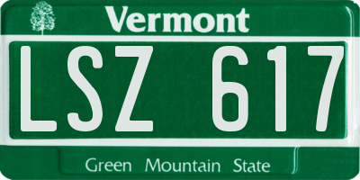 VT license plate LSZ617
