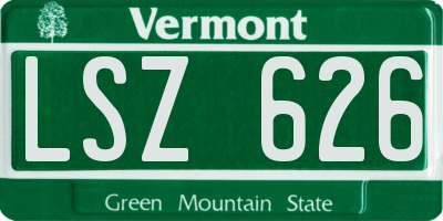 VT license plate LSZ626