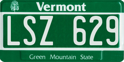 VT license plate LSZ629