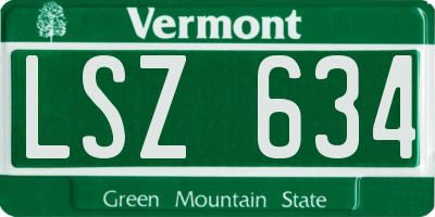 VT license plate LSZ634