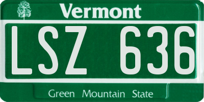 VT license plate LSZ636