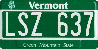 VT license plate LSZ637