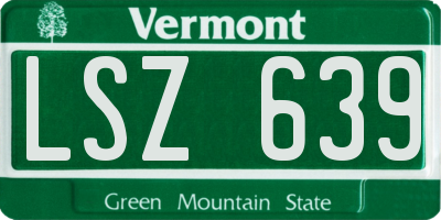 VT license plate LSZ639