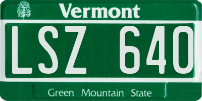 VT license plate LSZ640