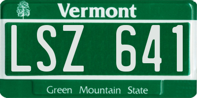 VT license plate LSZ641