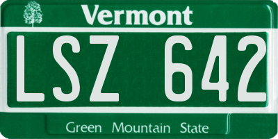 VT license plate LSZ642