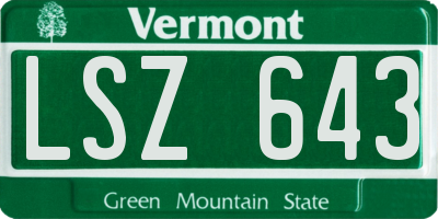 VT license plate LSZ643