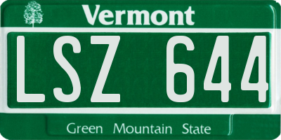 VT license plate LSZ644
