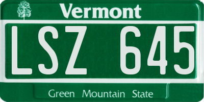 VT license plate LSZ645