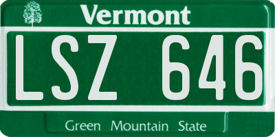 VT license plate LSZ646