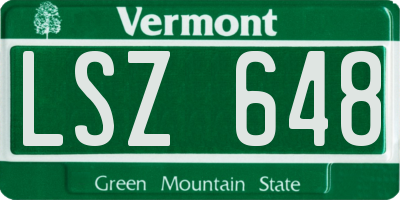 VT license plate LSZ648